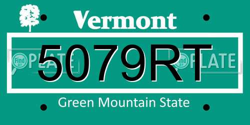 5079RT Vermont License Plate