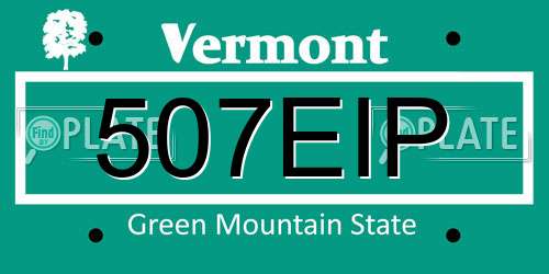 507EIP Vermont License Plate