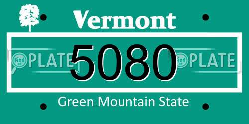 5080 Vermont License Plate