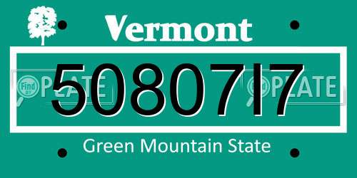 50807I7 Vermont License Plate