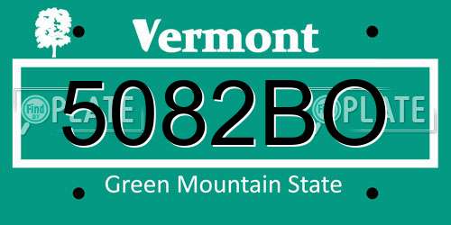 5082BO Vermont License Plate