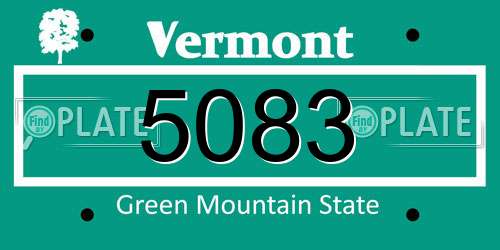 5083 Vermont License Plate