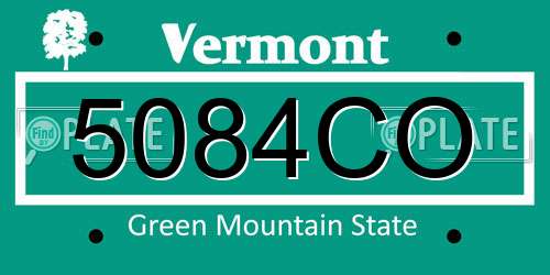 5084CO Vermont License Plate