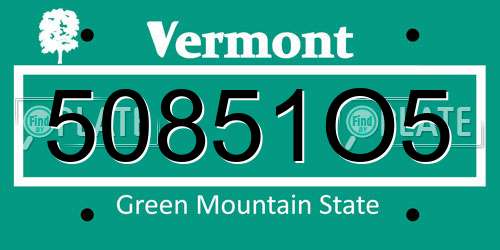 50851O5 Vermont License Plate