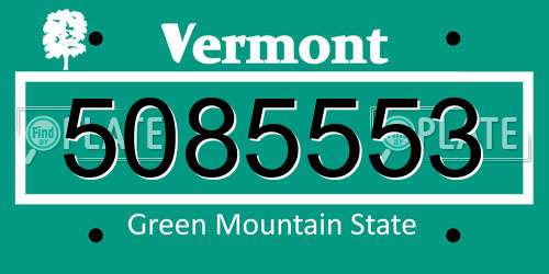 5085553 Vermont License Plate