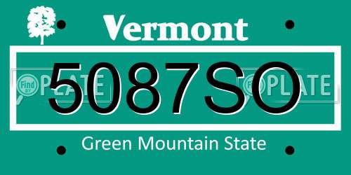 5087SO Vermont License Plate