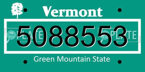 5088553 Vermont License Plate