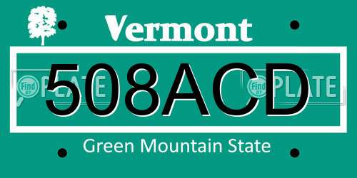 508ACD Vermont License Plate