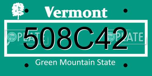 508C42 Vermont License Plate
