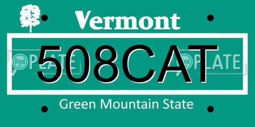 508CAT Vermont License Plate