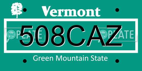 508CAZ Vermont License Plate