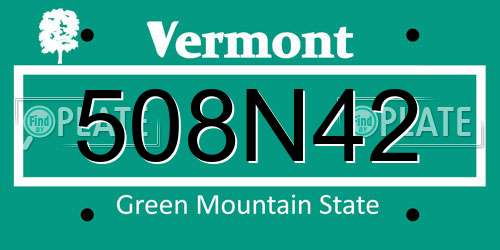 508N42 Vermont License Plate