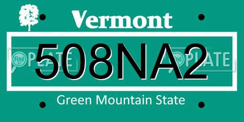 508NA2 Vermont License Plate