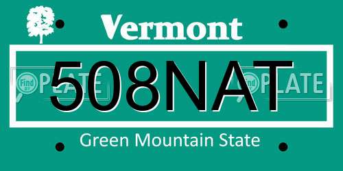 508NAT Vermont License Plate