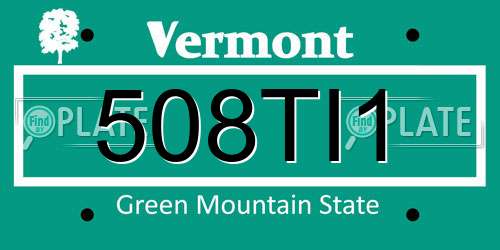 508TI1 Vermont License Plate