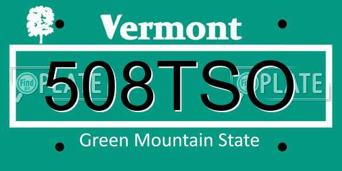 508TSO Vermont License Plate