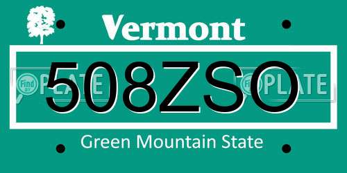 508ZSO Vermont License Plate