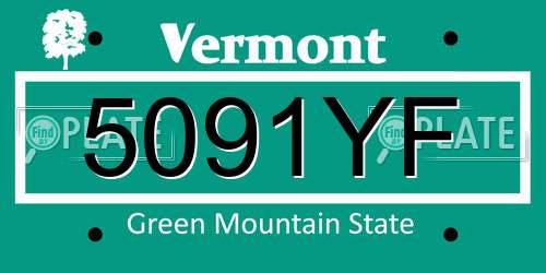 5091YF Vermont License Plate