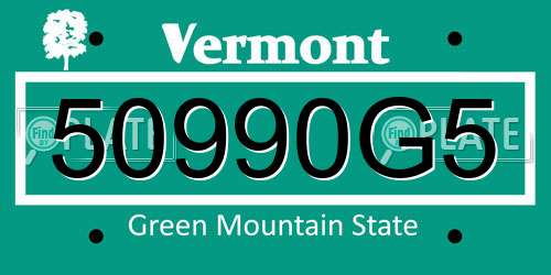 50990G5 Vermont License Plate