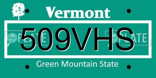 509VHS Vermont License Plate