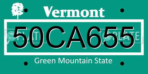 50CA655 Vermont License Plate