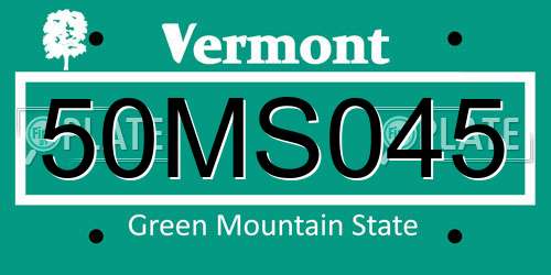 50MS045 Vermont License Plate