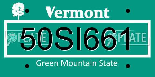 50SI661 Vermont License Plate