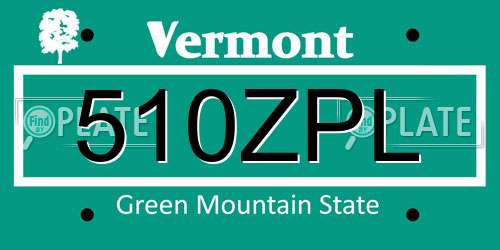 510ZPL Vermont License Plate