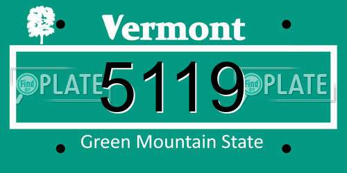 5119 Vermont License Plate