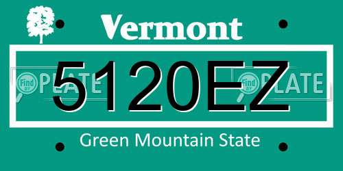 5120EZ Vermont License Plate