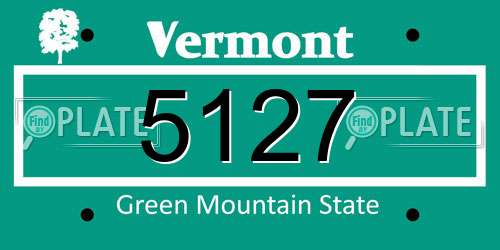 5127 Vermont License Plate