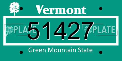 51427 Vermont License Plate