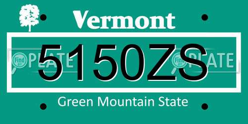 5150ZS Vermont License Plate