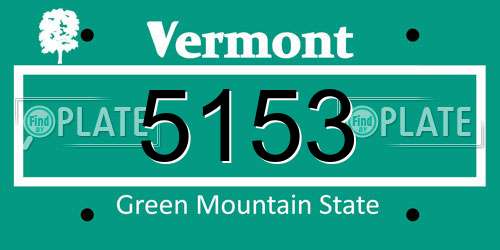 5153 Vermont License Plate