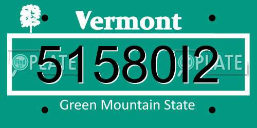 51580I2 Vermont License Plate