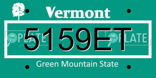 5159ET Vermont License Plate
