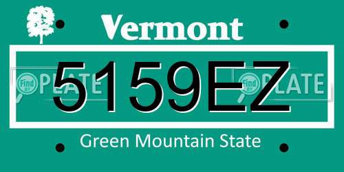 5159EZ Vermont License Plate