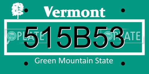 515B53 Vermont License Plate
