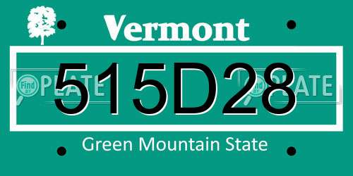 515D28 Vermont License Plate
