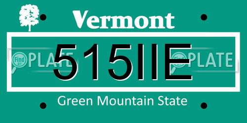 515IIE Vermont License Plate