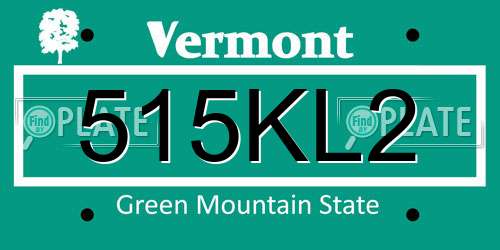 515KL2 Vermont License Plate