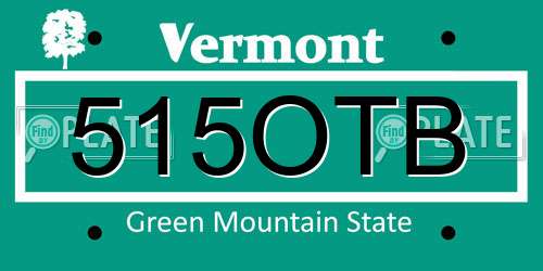 515OTB Vermont License Plate