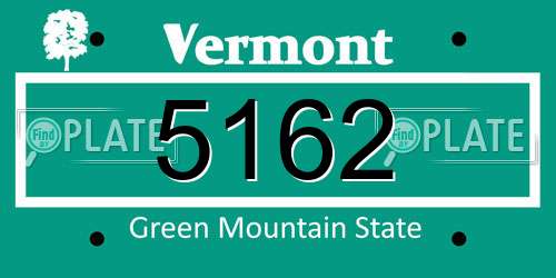 5162 Vermont License Plate