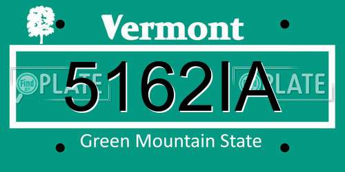 5162IA Vermont License Plate