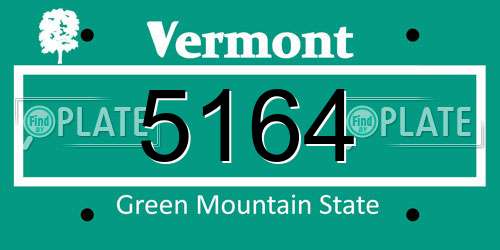 5164 Vermont License Plate