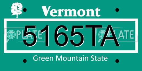5165TA Vermont License Plate