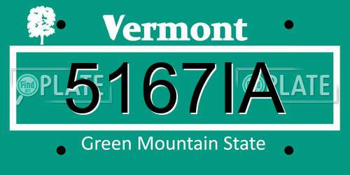 5167IA Vermont License Plate