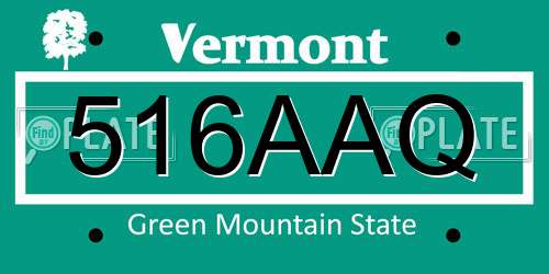516AAQ Vermont License Plate