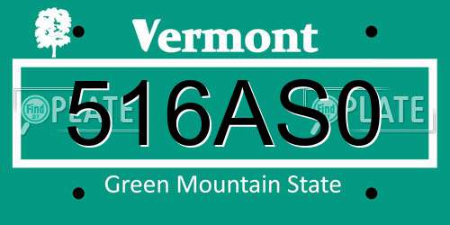 516AS0 Vermont License Plate