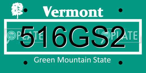 516GS2 Vermont License Plate